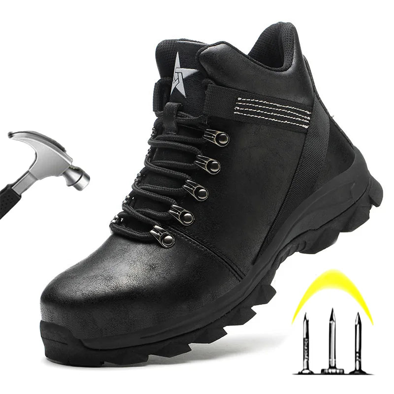 New Men waterproof Work Safety Shoes Anti-puncture Steel Working Sneakers Indestructible Work Shoes Boots Security Shoes