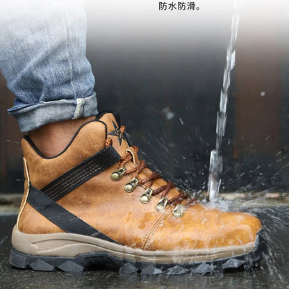 New Men waterproof Work Safety Shoes Anti-puncture Steel Working Sneakers Indestructible Work Shoes Boots Security Shoes