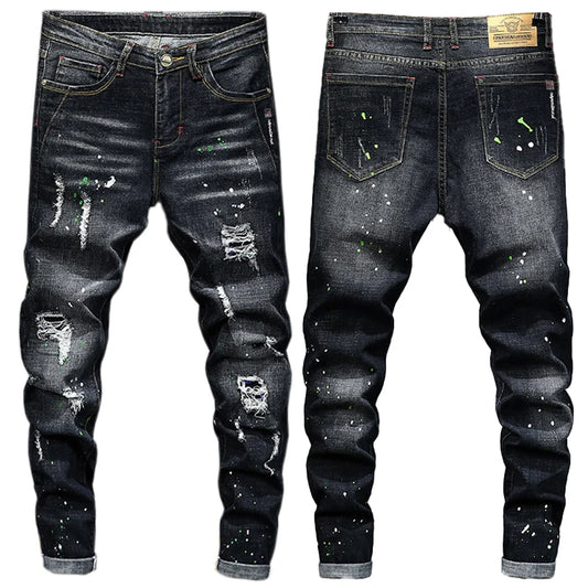 Black Jeans Men Streetwear Cargo Pants Men Jean Homme Slim Baggy Mens Jeans Denim Trousers For Men Korean Fashion Men Clothes